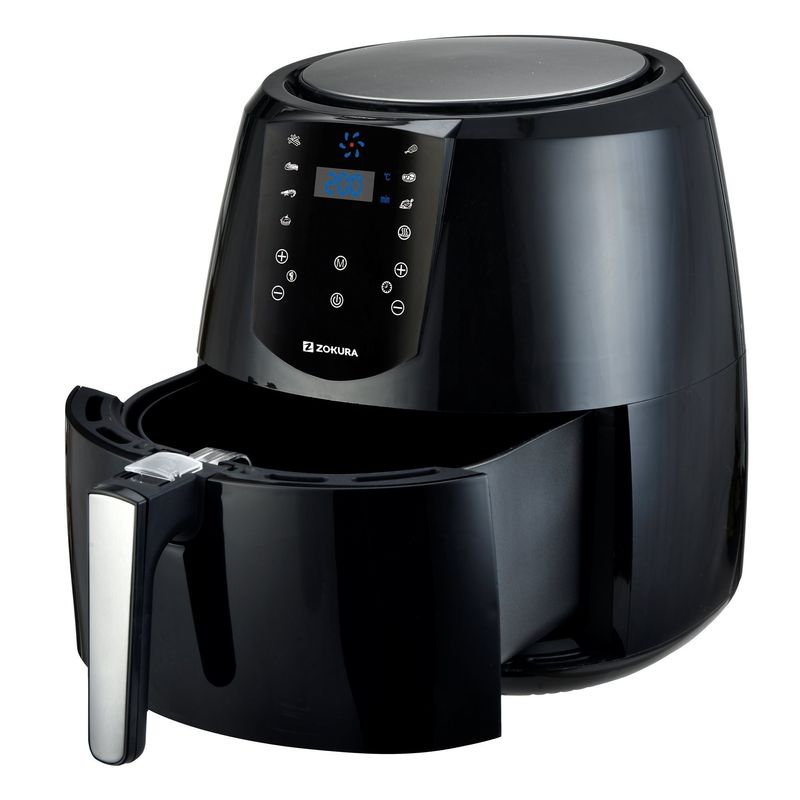 Electronice si Electrocasnice - Electrocasnice bucatarie - Aparate de gatit & desert - Friteuze - Friteuza cu aer cald, 5,2 L, 1800 W - Zokura - Infinity.ro