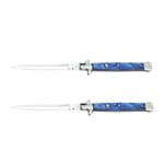 Sport si Outdoor - Camping - Cutite, bricege si accesorii - Accesorii cutite si bricege - Set doua bricege automat Blue Marble, lama stiletto, 23 cm - Infinity.ro