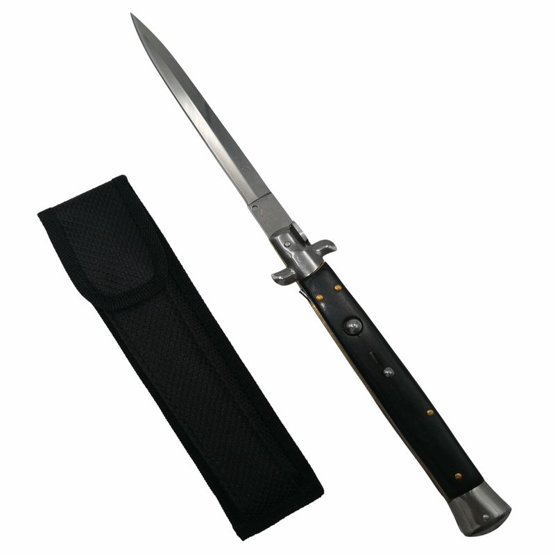 Sport si Outdoor - Camping - Cutite, bricege si accesorii - Accesorii cutite si bricege - Set trei bricege automate, Stiletto, otel inoxidabil, 33 cm, husa inclusa - Infinity.ro
