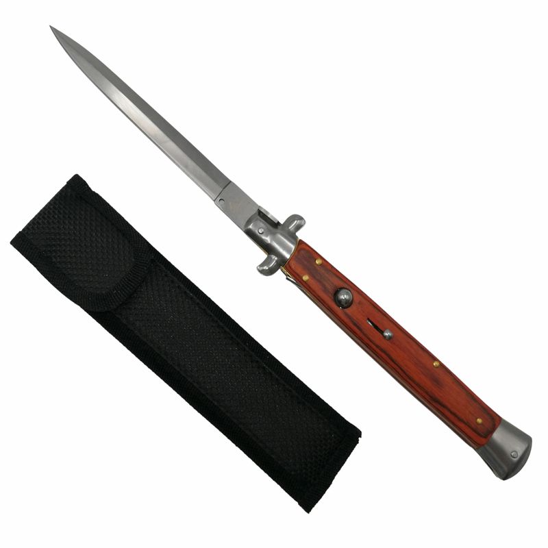 Sport si Outdoor - Camping - Cutite, bricege si accesorii - Accesorii cutite si bricege - Set trei bricege automate, Stiletto, otel inoxidabil, 33 cm, husa inclusa - Infinity.ro