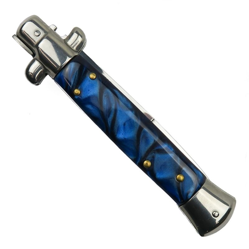 Sport si Outdoor - Camping - Cutite, bricege si accesorii - Accesorii cutite si bricege - Cutit automat Blue Marble, lama stiletto, 33 cm - Infinity.ro