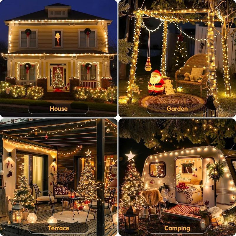Casa si Gradina - Corpuri si surse de iluminat - Iluminat exterior - Instalatii luminoase exterior - Instalatie Luminoasa tip Rola, Interior/Exterior, IP44, 8 Programe, 50m - Infinity.ro