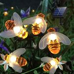 Casa si Gradina - Corpuri si surse de iluminat - Iluminat exterior - Instalatii luminoase exterior - Instalatie Luminoasa Solara, 6.5m, 50 LED-uri in Forma de Albine, IP65, Lumina Alba Calda/Multicolor - Alb Cald - Infinity.ro