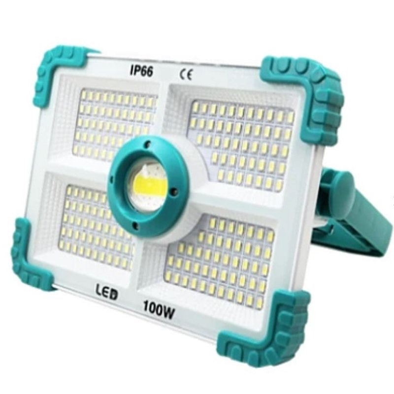 Casa si Gradina - Corpuri si surse de iluminat - Iluminat comercial si industrial - Proiectoare si lampi de lucru - Proiector solar COBA CB F188 putere 100W si 188 LED, Alb cu albastru - Infinity.ro