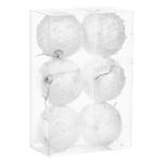 Casa si Gradina - Decoratiuni - Decoratiuni de sezon - Set globuri craciun, sagre, 8 cm, culoare alba, 6 bucati - Infinity.ro