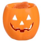Casa si Gradina - Decoratiuni - Decoratiuni de sezon - Suport ceramic aromaterapie, halloween, dovleac, culoare portocaliu, dimensiuni 8 x 9 cm, include ceara dovleac 10 - Infinity.ro