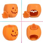 Casa si Gradina - Decoratiuni - Decoratiuni de sezon - Suport ceramic aromaterapie, halloween, dovleac, culoare portocaliu, dimensiuni 8 x 9 cm, include ceara dovleac 10 - Infinity.ro