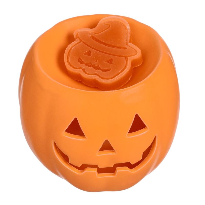Casa si Gradina - Decoratiuni - Decoratiuni de sezon - Suport ceramic aromaterapie, halloween, dovleac, culoare portocaliu, dimensiuni 8 x 9 cm, include ceara dovleac 10 - Infinity.ro