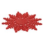 Casa si Gradina - Decoratiuni - Decoratiuni de sezon - Set suporturi pahare, fulgi de zapada, sclipici, rosu, 12cm, 4 bucati - Infinity.ro