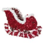 Casa si Gradina - Decoratiuni - Decoratiuni de sezon - Sanie decorativa de craciun, model tinsel, culoare rosu, dimensiuni 27 x 9 x 18.5 cm - Infinity.ro