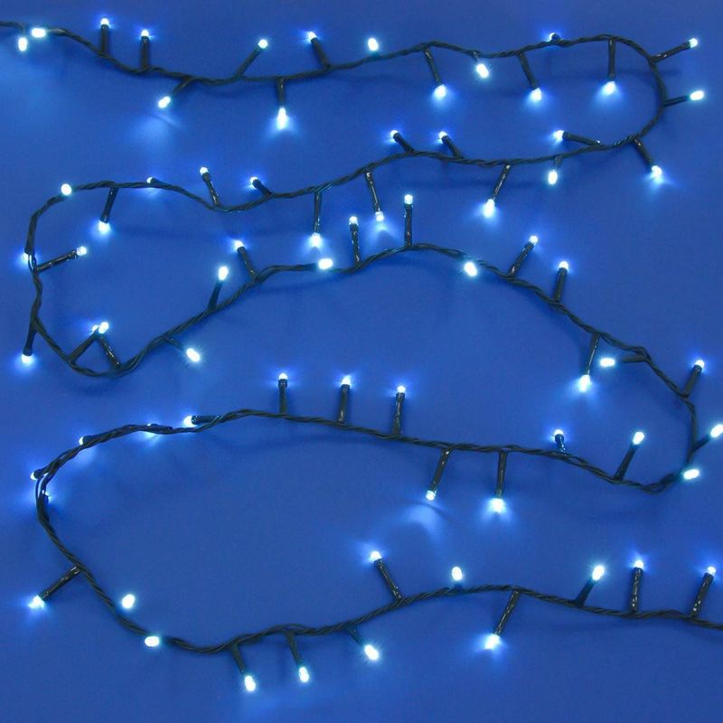 Casa si Gradina - Decoratiuni - Decoratiuni de sezon - Instalatie lumini led, 180 becuri, alb rece, cablu verde, 12m, programe, ip44 - Infinity.ro
