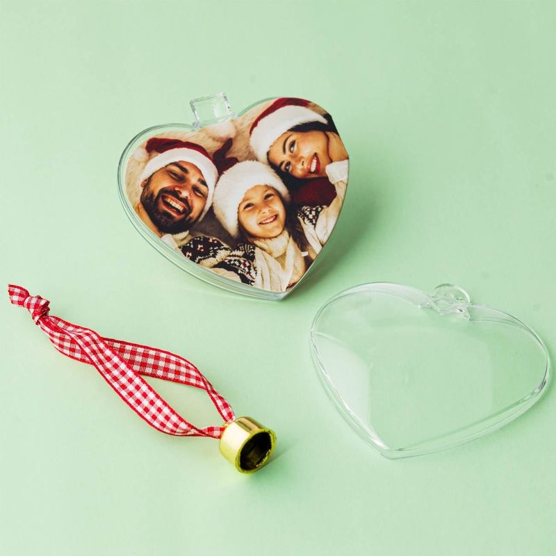 Casa si Gradina - Decoratiuni - Decoratiuni de sezon - Glob craciun, inima transparenta, 8cm, plastic - Infinity.ro