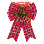 Casa si Gradina - Decoratiuni - Decoratiuni de sezon - Funda decorativa craciun, model carouri, culoare rosu, dimensiune 30x 23cm - Infinity.ro