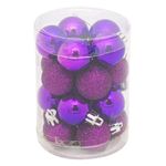 Casa si Gradina - Decoratiuni - Decoratiuni de sezon - Set globuri craciun, model glitter, 20 bucati, culoare mov, diametru 3cm, material plastic - Infinity.ro