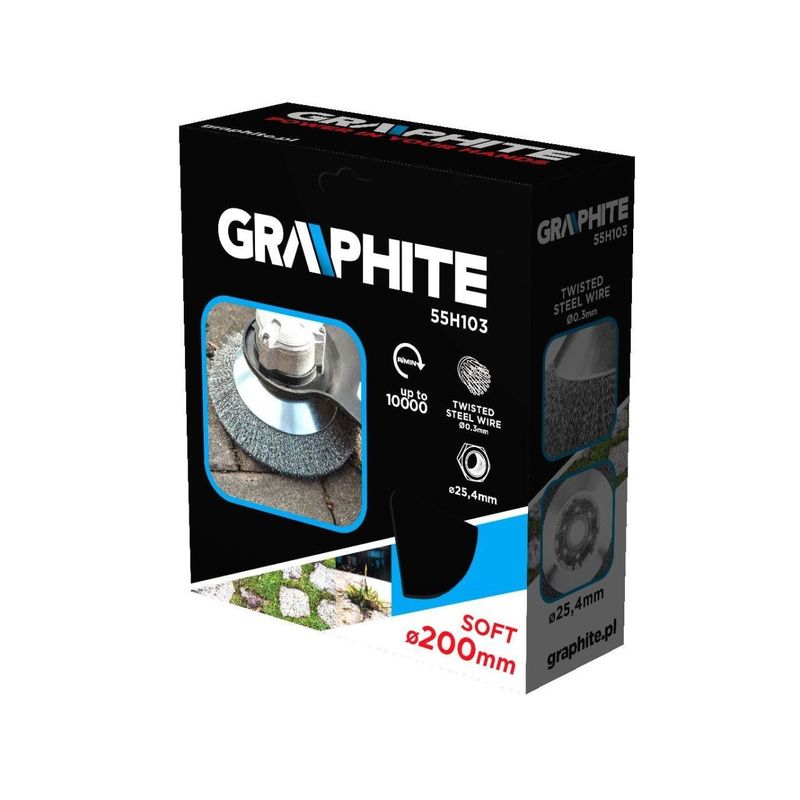 Casa si Gradina - Constructii - Scule electrice si accesorii - Accesorii polizare si slefuire - Perie sarma, circulara, pentru motocoasa/trimmer, otel, 200x25.4 mm, Graphite - Infinity.ro