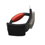 Casa si Gradina - Gradina si terasa - Gratare si accesorii - Accesorii gratare - Perie pentru curatat gratar, grill, inox, 3 in 1, sarma, racleta si burete, cu maner silicon, 16x12x6 cm - Infinity.ro