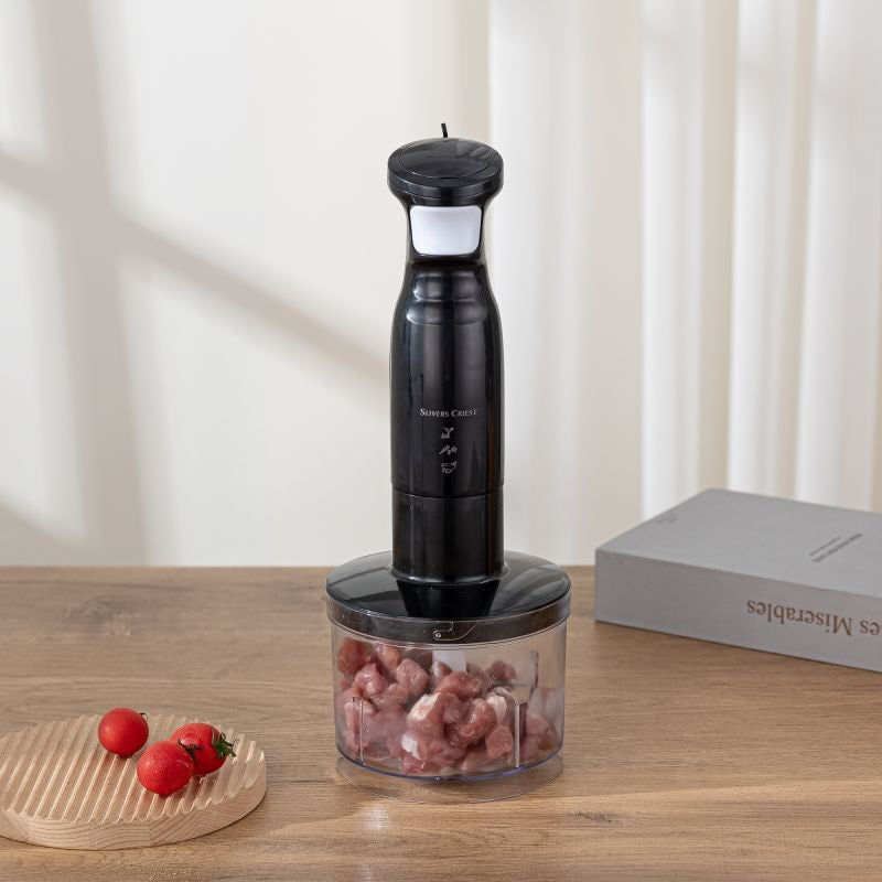 Electronice si Electrocasnice - Electrocasnice bucatarie - Mixere, tocatoare & roboti de bucatarie - Blendere si mini tocatoare - Blender electric de mana, SC-8041, cu 4 accesorii, 400W, negru - Infinity.ro