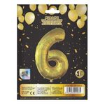 Casa si Gradina - Decoratiuni - Decoratiuni petrecere - Baloane - Balon petrecere, holografic, cifra 6, auriu, 110 cm, aluminiu - Infinity.ro