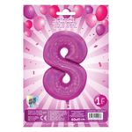 Casa si Gradina - Decoratiuni - Decoratiuni petrecere - Baloane - Balon petrecere, model nr. 8, fucsia holografic, 60cm, aluminiu - Infinity.ro