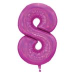 Casa si Gradina - Decoratiuni - Decoratiuni petrecere - Baloane - Balon petrecere, model nr. 8, fucsia holografic, 60cm, aluminiu - Infinity.ro