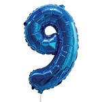 Casa si Gradina - Decoratiuni - Decoratiuni petrecere - Baloane - Balon petrecere folie, nr. 9, culoare albastru metalizat, dimensiune 60 cm - Infinity.ro
