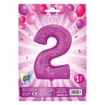 Casa si Gradina - Decoratiuni - Decoratiuni petrecere - Baloane - Balon petrecere fucsia holografica, nr. 2, 60 cm, aluminiu - Infinity.ro