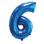 Casa si Gradina - Decoratiuni - Decoratiuni petrecere - Baloane - Balon petrecere folie, nr.6, albastru metalizat, 60 cm - Infinity.ro