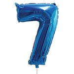 Casa si Gradina - Decoratiuni - Decoratiuni petrecere - Baloane - Balon petrecere folie, nr. 7, albastru metalizat, 60 cm - Infinity.ro