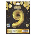 Casa si Gradina - Decoratiuni - Decoratiuni petrecere - Baloane - Balon petrecere, holographic, numar 9, culoare aurie, 110 cm - Infinity.ro