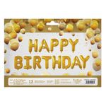 Casa si Gradina - Decoratiuni - Decoratiuni petrecere - Baloane - Set baloane petrecere, model "happy birthday", metalizate, auriu, 41 x 51cm, 13 bucati - Infinity.ro
