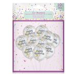 Casa si Gradina - Decoratiuni - Decoratiuni petrecere - Baloane - Set baloane petrecere, model happy birthday, multicolor, 30 cm, 10 bucati, latex - Infinity.ro