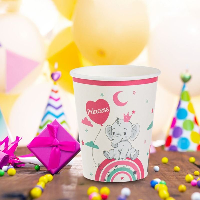 Casa si Gradina - Decoratiuni - Decoratiuni petrecere - Vesela pentru petrecere - Set pahare petrecere, model elefant, capacitate 240ml, multicolor, 6 bucati - Infinity.ro