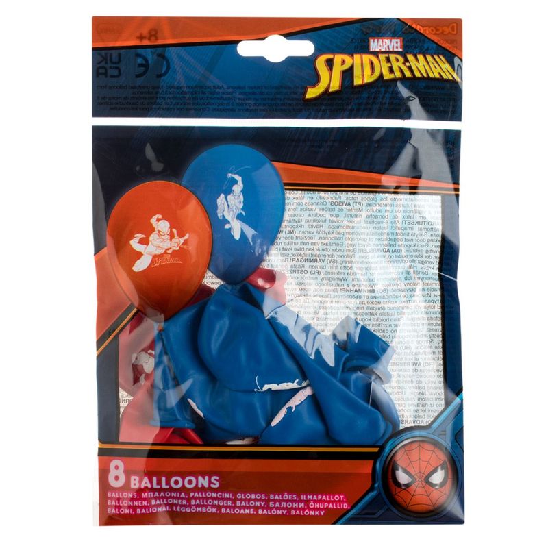 Casa si Gradina - Decoratiuni - Decoratiuni petrecere - Baloane - Set baloane latex spiderman, 8 bucati, culori albastru si rosu, 28 cm - Infinity.ro