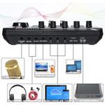 TV, Audio-Video si Foto - Audio profesionale - Procesoare sunet - Placa de sunet bluetooth, cu mixer audio, schimbator de voce, 18 efecte de sunet live si mixer pentru microfoane, negru - Infinity.ro