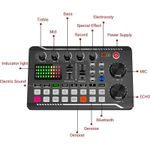 TV, Audio-Video si Foto - Audio profesionale - Procesoare sunet - Placa de sunet bluetooth, cu mixer audio, schimbator de voce, 18 efecte de sunet live si mixer pentru microfoane, negru - Infinity.ro