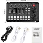 TV, Audio-Video si Foto - Audio profesionale - Procesoare sunet - Placa de sunet bluetooth, cu mixer audio, schimbator de voce, 18 efecte de sunet live si mixer pentru microfoane, negru - Infinity.ro