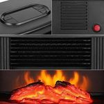 Electronice si Electrocasnice - Climatizare si sisteme de incalzire - Aparate incalzire aer - Aeroterme - Aeroterma Portabila cu Efect Semineu si Telecomanda, Putere 500-800W, 15-32°C, 15x12x22cm, Negru - Infinity.ro