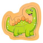 Jucarii, Copii si Bebe - Jucarii si jocuri - Jocuri si puzzle - Puzzle - Puzzle lemn, dinozaur, 5 piese, verde, 14.5 x 14 cm - Infinity.ro