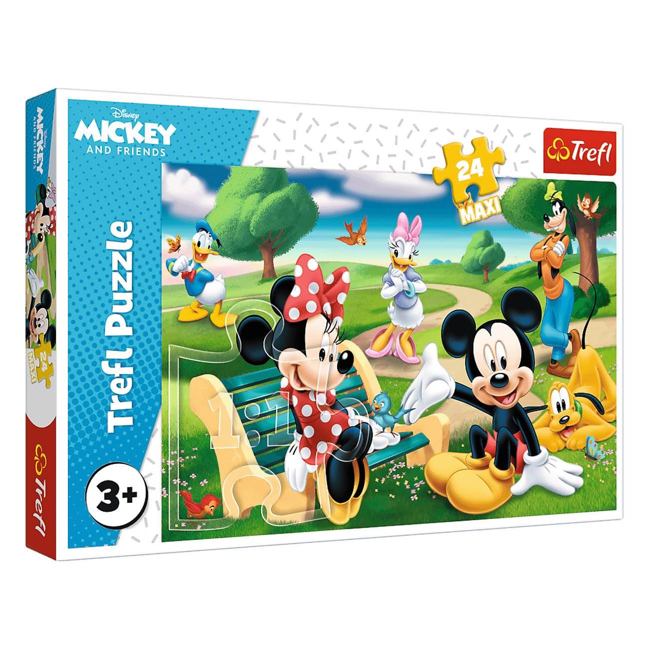 Puzzle copii, trefl, mickey & minnie prieteni, 24 piese, multicolor