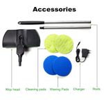 Market - Curatenie si intretinere casa - Produse menaj - Mopuri - Mop electric fara fir, cu 2 seturi de dischete din microfibra si maner telescopic 130cm, negru - Infinity.ro