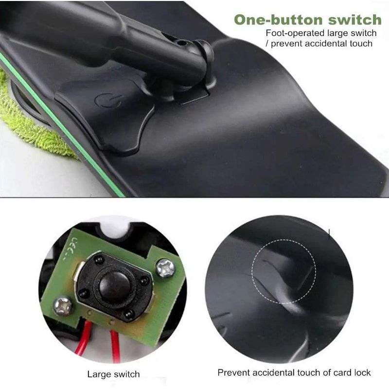 Market - Curatenie si intretinere casa - Produse menaj - Mopuri - Mop electric fara fir, cu 2 seturi de dischete din microfibra si maner telescopic 130cm, negru - Infinity.ro