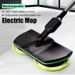 Market - Curatenie si intretinere casa - Produse menaj - Mopuri - Mop electric fara fir, cu 2 seturi de dischete din microfibra si maner telescopic 130cm, negru - Infinity.ro