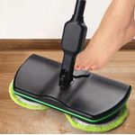 Market - Curatenie si intretinere casa - Produse menaj - Mopuri - Mop electric fara fir, cu 2 seturi de dischete din microfibra si maner telescopic 130cm, negru - Infinity.ro