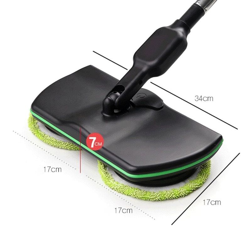 Market - Curatenie si intretinere casa - Produse menaj - Mopuri - Mop electric fara fir, cu 2 seturi de dischete din microfibra si maner telescopic 130cm, negru - Infinity.ro