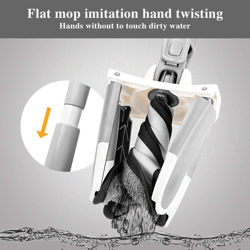 Market - Curatenie si intretinere casa - Produse menaj - Mopuri - Mop TWIST cu autostoarcere, cap flexibil cu rotire 360 grade, maner telescopic - Infinity.ro