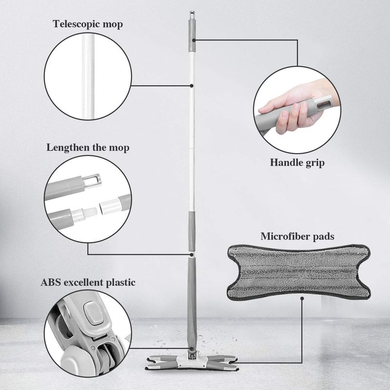 Market - Curatenie si intretinere casa - Produse menaj - Mopuri - Mop TWIST cu autostoarcere, cap flexibil cu rotire 360 grade, maner telescopic - Infinity.ro