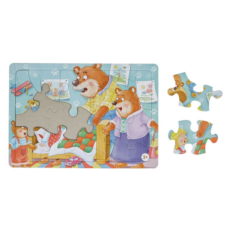 Jucarii, Copii si Bebe - Jucarii si jocuri - Jocuri si puzzle - Puzzle - Puzzle clasic, bucle de aur si cei trei ursi, 15 piese, multicolor, 33 x 23cm - Infinity.ro