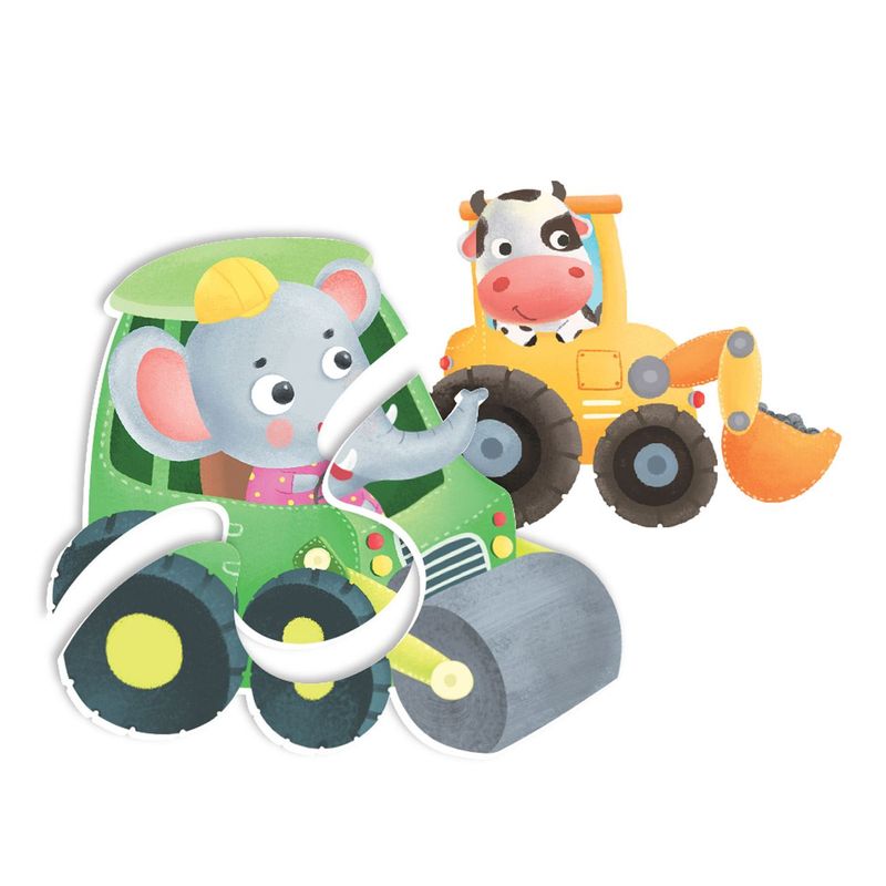 Jucarii, Copii si Bebe - Jucarii si jocuri - Jocuri si puzzle - Puzzle - Puzzle bebelusi, model vehicule cu animale, set 6 bucati, multicolor, piese mari - Infinity.ro