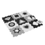 Jucarii, Copii si Bebe - Jucarii si jocuri - Jocuri si puzzle - Puzzle - Puzzle de podea, model geometric, set 9 piese, material spuma, culoare alb negru, dimensiune 32 x 32cm - Infinity.ro