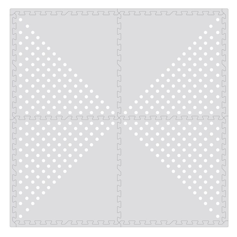 Casa si Gradina - Textile si covoare - Covoare - Covoare copii - Covor modular puzzle, model dots, set 4 bucati, culoare gri, dimensiuni 61.5 x 61.5 x0.9 cm - Infinity.ro